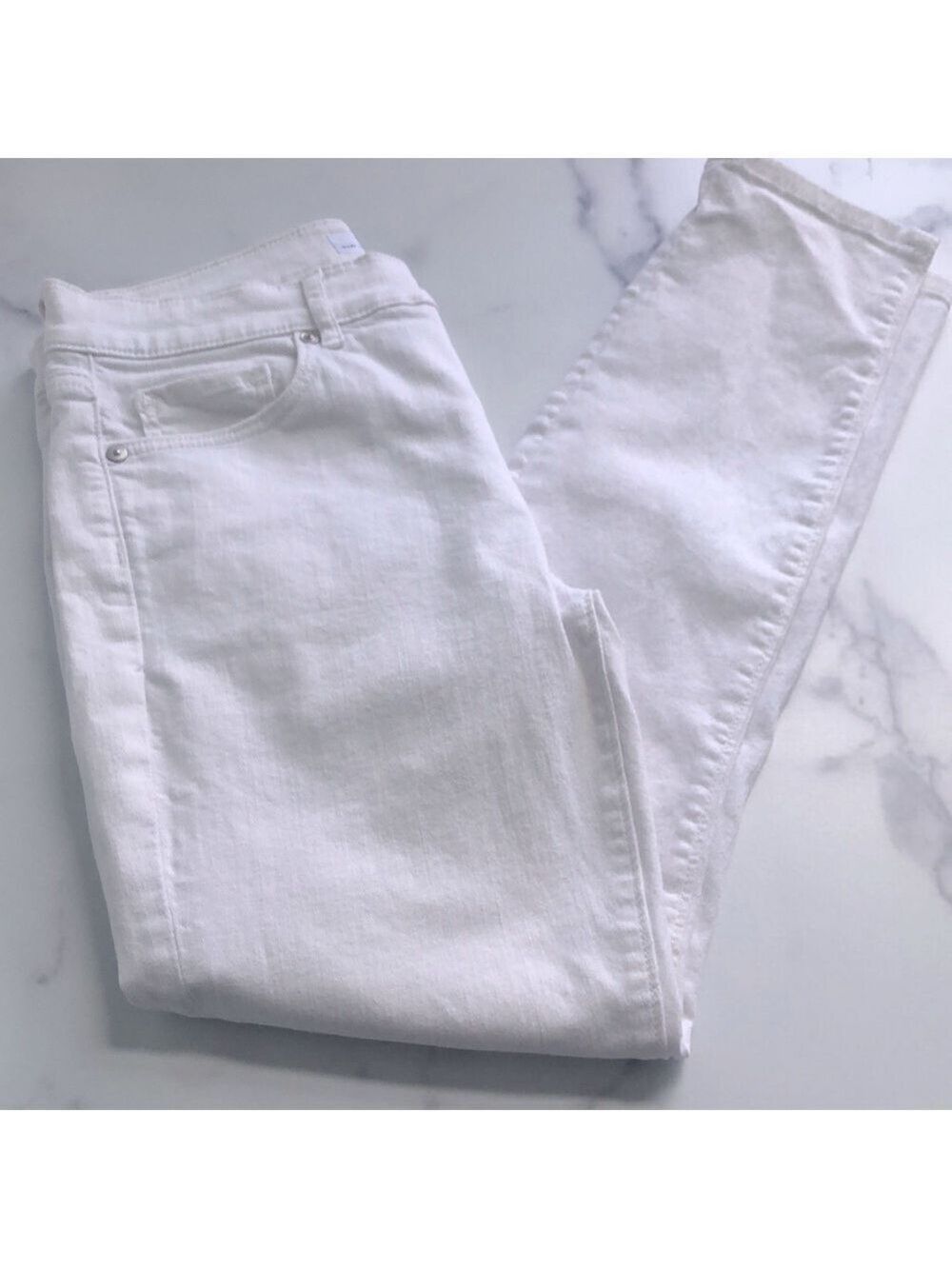Loft Mid Rise Skinny Jeans in White Size 27 - Picture 7 of 10